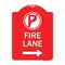 Signmission Fire Lane No Parking and Right Arrow, Red & White Aluminum Sign, 18" x 24", RW-1824-24019 A-DES-RW-1824-24019 - alternate 1